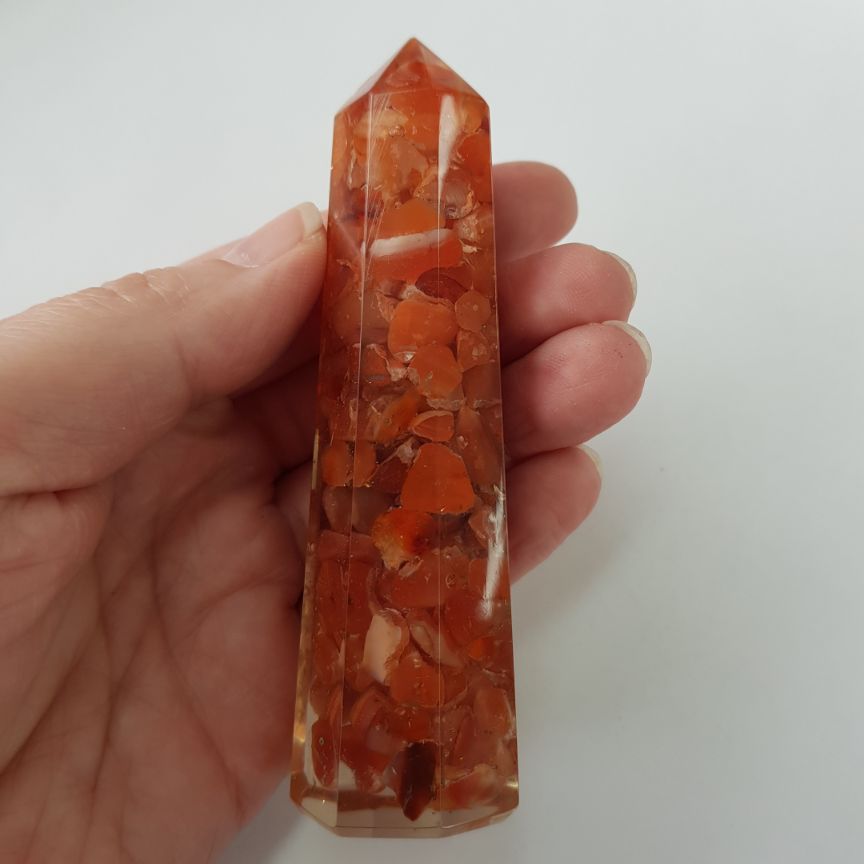 Orgonite Generator - Carnelian - 10cm Orgonite Generator - Carnelian - 10cm